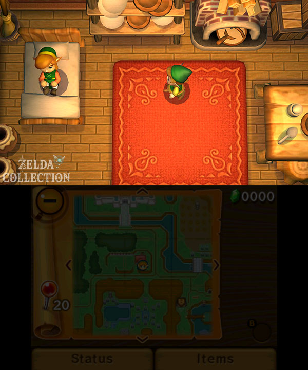 Link vor seinem Haus in A Link Between Worlds